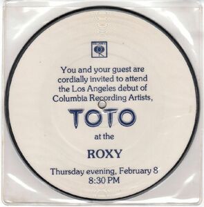 米　クラシック・ロック　TOTO　７“　Hold the Line (Invited to the Roxy) プロモ用ピクチャーディスク　1978年