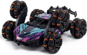  purple radio controlled car ... oriented off-road 6WD six wheel drive RC car 2.4GHz both sides 360° rotation remote control car vibration control ..