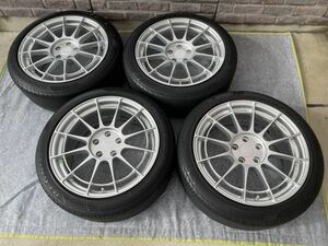 ENKEI RacingRevolution NT03RR 国産軽量高剛性アルミホイールVW アウディ BMW等18インチ 8J ET45 PCD112 5H ハブ66.5 タイヤBSレグノGR-X1