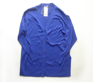 ユニクロUNIQLO　新品UVカットVネックロングカーディガン　M（大き目）　Blue　