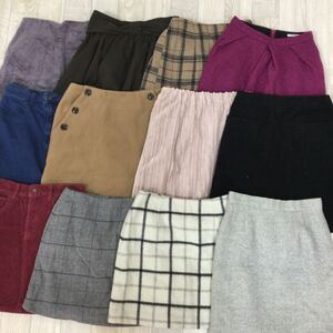 A1359 winter thing miniskirt knees height skirt Mini ska assortment 20 point set sale old clothes dealer 