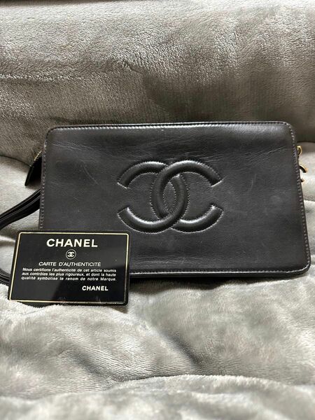 【最終価格】CHANEL　シャネル　マトラッセ　セカンドポーチ ブラック/GP金具　