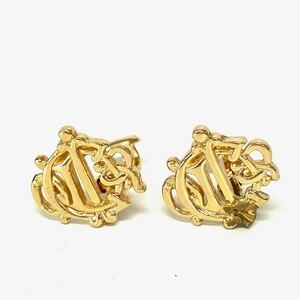 A6 Dior Christian Dior earrings emblem gilding Gold 