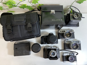 2490-03★カメラおまとめ6台&レンズ/ストロボセットFUJICA GER/ヤシカ　ELECTRO35/MINOLTA/Welmy 6/ポラロイドCP-82 ※ジャンク品★