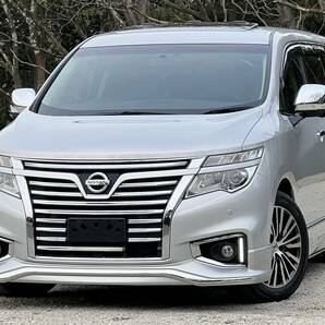 H27 エルグランド VIP 4WD 7人乗り 中期 黒本革シート/サンルーフ/リアエンター/BOSE/Fスポイラー/パワートランク/読書灯 車検令和8年3月迄の画像1