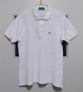 1989 Vintage goods Munsingwear wear Golf polo-shirt deer. . short sleeves la gran sleeve lantern sleeve white M* width of a garment about 46.8cm*USED goods / rare item 