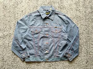 70s WRANGLER USA製 シャンブレー素材 トラッカージャケット 44 ビンテージ ☆ 50s 60s Levi''s 3rd 70505 11mj 111mj 24mj デニム gジャン