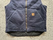 00s Carhartt カーハート V02 ダックベスト ネイビー M☆ 80s 90s wip stussy USA デトロイトジャケット サンタフェ ダブルニー ビンテージ_画像4