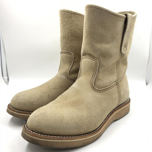 【中古】RED WING 2010年製 8168 ペコスブーツ ベージュ 26.5 △ソール非純正 レッドウィング[240024455858]