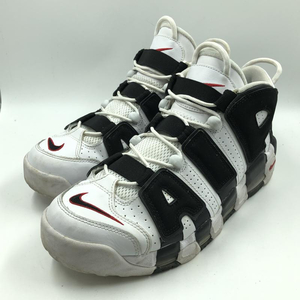 【中古】NIKE AIR MORE UPTEMPO WHITE/BLACK/UNIVERSITYRED 28.5cm 414962-105 ナイキ エアモアアップテンポ[240024455786]