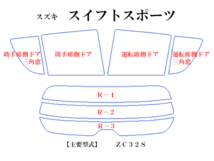 【在庫処分セール】スイフトスポーツ ZC32S　パステルウィンドウフィルム　ブルー　イエロー　ピンク　ミラー系カット済みカーフィルム_画像2