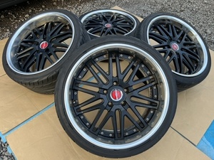 ホイール付タイヤ４本セット アルファード ヴェルファイア エスティマ クラウンマジェスタ シーマ ノア など 19×9.5JJ+32 19×8.5J+35 AME