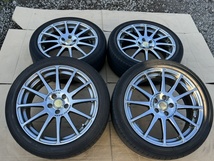 ホイール付タイヤ４本セット ENKEI TUNING RACING 17×7JJ+48 PCD100 215/45/17 YOKOHAMA BLuEarth 2020 ハブ-75_画像1