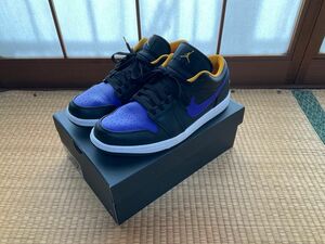 中古美品 Air Jordan 1 Low Dark Concord 2022 553558 075 28.0cm