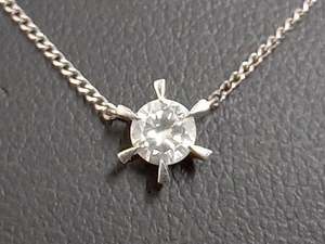 Pt850／プラチナ一粒ダイヤモンド0.26ct／39cm／2.2ｇ／ネックレス