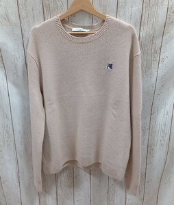 MAISON KITSUNE／JM00516KT1006 GREY FOX HEAD PATCH RELAXED ニット／サイズL／メゾンキツネ