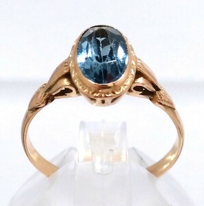 [ new goods finishing settled ] K18 color stone ring approximately 9 number 2.2g