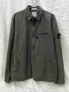 STONE ISLAND ストーンアイランド シャツ ジャケット 緑 カーキ M 353205 D ワッペン 綿 ナイロン 薄手