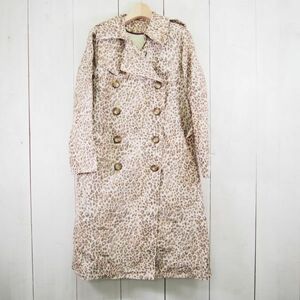 ka on Kaon fake fur liner attaching Leopard pattern polyester trench coat * belt attaching (36) beige group 