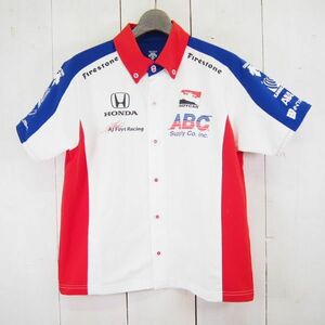 デサント DESCENTE ホンダ HONDA インディーカー INDY CAR 佐藤琢磨半袖シャツ(M)トリコロールカラー