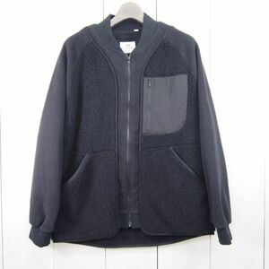 ユニクロ UNIQLO × White Mountaineering フリースオーバーサイズジャケット(M)ブラック/341-442882/798