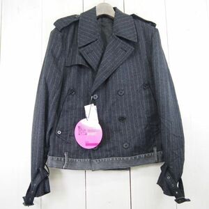 Неиспользованный Uniqlo Sai Scye Stepted Pattern Wool Double Jacket*Старый тег (L) Серый/314-040722