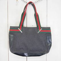 イタリア製 GUCCI グッチ GGキャンバス ショルダーバッグ トートバッグ 73983 チャコールグレー_画像1