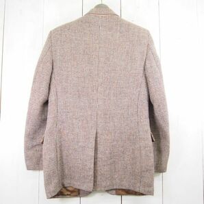 80s 90s STAFFORD Harris Tweed ハリスツイード テーラードジャケット 背抜き 包みボタンの画像2