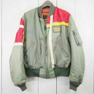 USA製 AVIREX アヴィレックス フライトジャケット Jacket DECK CREW MA-1 (L) オリーブ