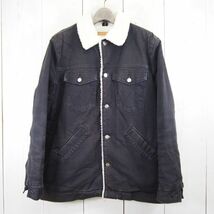 ラングラー Wrangler 裏ボアフリースカバーオール 裏ボアデニムジャケット(L)ブラック_画像1