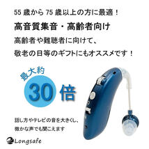 (A) 国内正規品 G-25 ブルー 集音器 高品質 簡単 軽量 充電式 左右両用 耳掛け クリア音質 日本語取説付 高齢者 ワイヤレス_画像2