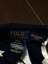 良品　RALPH LAUREN　ポロ ラルフローレンWOOL FOOTBALL CAP　ロゴ　ネイビー　ウールレザーキャップ　サイズフリー59 rrl ポロカントリー_画像6