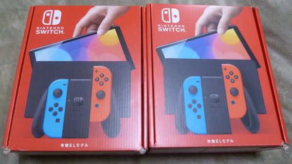 2台セット Nintendo Switch 本体 有機ELモデル ネオン 訳あり 外装傷み 送料無料 匿名配送 A