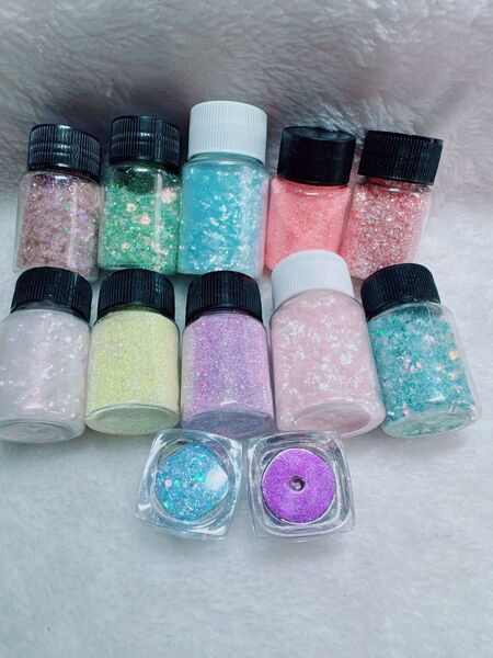 ラメ12色 ホログラム ネイル ラメ レジン ハンドメイド シェイカー