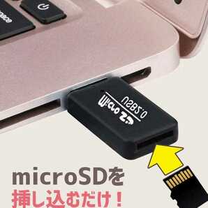 マイクロSDカードリーダー USB2.0 ブルー 【2個】の画像3