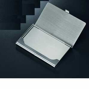 名刺入れ カードケース ハードタイプ メンズ＆レディース シルバーの画像2