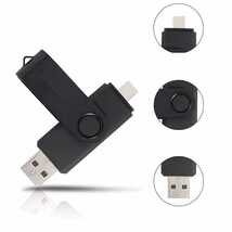 USBメモリ 64GB 無地 Type-C+USB Type-A ブラック 黒_画像3