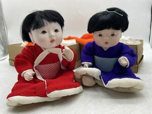 【中古】日本人形 市松人形 ？ セット フィギュア アンティーク ビンテージ 郷土玩具 昭和レトロ 劣化あり 現状品 DM0318M 