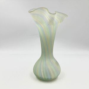 花瓶 花器 フラワーベース フリル アンティーク 昭和レトロ インテリア ガラス