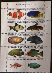 スリナム 魚(8種ハーフシート) MNH