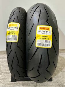 新品 PIRELLI DIABLO ROSSO3 2022年製 120/70ZR17 2023年製 180/55ZR17 ピレリ ディアブロ ロッソ3 前後セット 送料込 44,000円 (160240)