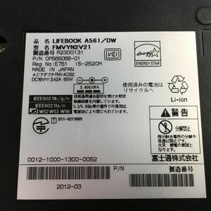 FUJITSU/ノート/HDD 500GB/第2世代Core i5/メモリ2GB/2GB/WEBカメラ無/OS無-240304000833377の画像6