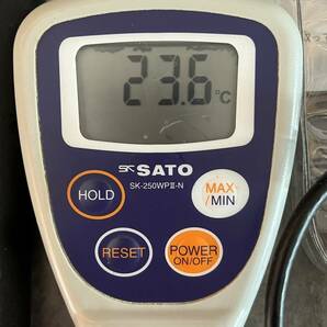 SATO 防水型デジタル温度計 MODEL SK-250WPⅡ-N 中古品 動作通電確認済み 補強あり 単４電池2本別途必要 箱・オプション・説明書ありの画像2