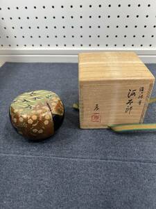 美品！輪島塗　茶入　茶道具　誰ケ袖　蒔絵　燕　ツバメ　孝一作　ナツメ？　伝統工芸品　レトロ　共箱あり