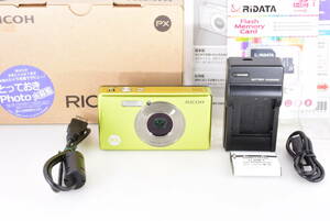 ★新品同様★RICOH リコー PX ライムグリーン コンパクトデジタルカメラ 付属品 元箱★専門店動作確認済 防水・防塵・耐衝撃 気軽に高画質