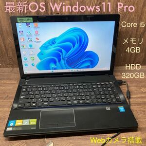 MY1-150 激安 OS Windows11Pro試作 ノートPC Lenovo G510 Core i5 メモリ4GB HDD320GB カメラ 現状品