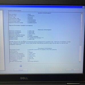 MY3-119 激安 ノートPC DELL Latitude E5550 P37F Core i5 5200U 2.20GHz バッテリー欠品 BIOS立ち上がり確認済み ジャンクの画像3