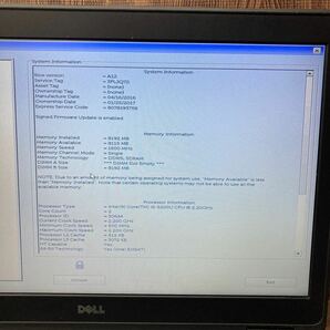 MY3-156 激安 ノートPC DELL Latitude E5550 P37F Core i5 5200U 2.20GHz バッテリー欠品 BIOS立ち上がり確認済み ジャンクの画像3