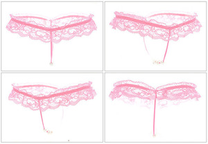 0122T(薄ピンク) 性感 マッサージ大粒パール レースランジェリー Tバック ソング Gストリング コスプレ 衣装 エロ 美尻 パーティー