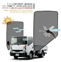 いすゞ ギガ 320フォワード メッシュカーテン ネット トラック用 虫除け 遮光用 車中泊 日よけ 眩しさ対策 R&L左右セット_画像2